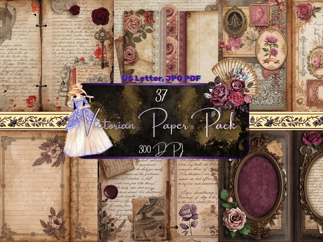 Victorian Digital Paper Pack, Printable Vintage Background Papers ...