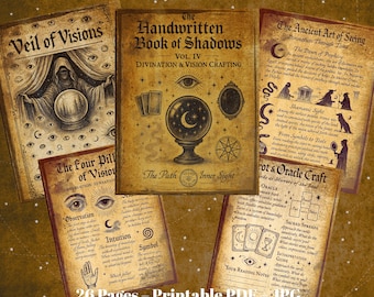 Divination Grimoire Pages: Tarot, Dream Journal, Third Eye Rituals (PDF Download)