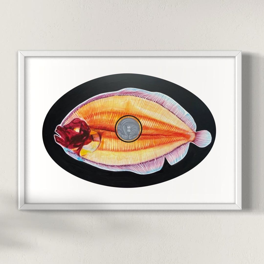 Jonah and the Fish Modern Icon Poster– Christmas Religious Wall Art ...