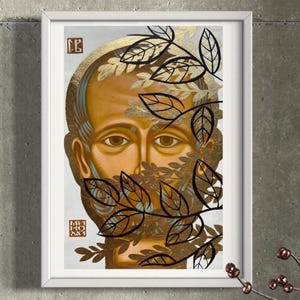 St. Nikolaus Modern Icon Druck | Religiöse Wandkunst | Christliches Geschenk |  Spiritual Home Decor von Iryna Solonynka
