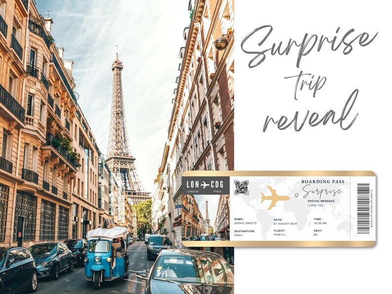 Surprise Trip Reveal Editable Boarding Pass Template Save The Date Boarding Invitation Surprise Ticket Rose Gold Plane Ticket Travel Gift