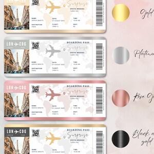 Surprise Trip Reveal Editable Boarding Pass Template Save The Date Boarding Invitation Surprise Ticket Rose Gold Plane Ticket Travel Gift