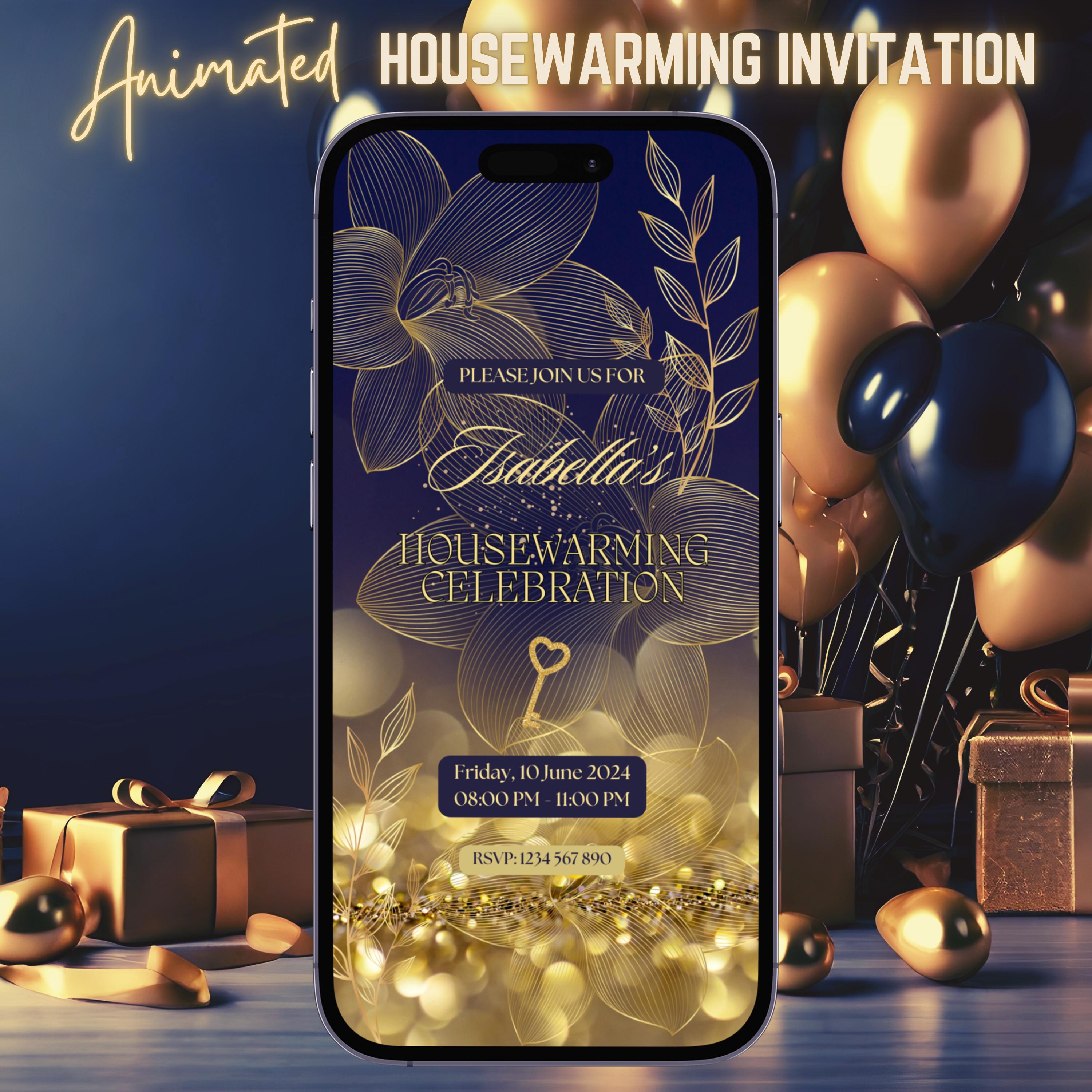 Housewarming Invitation Elegant Luxurious Digital Animated House ...