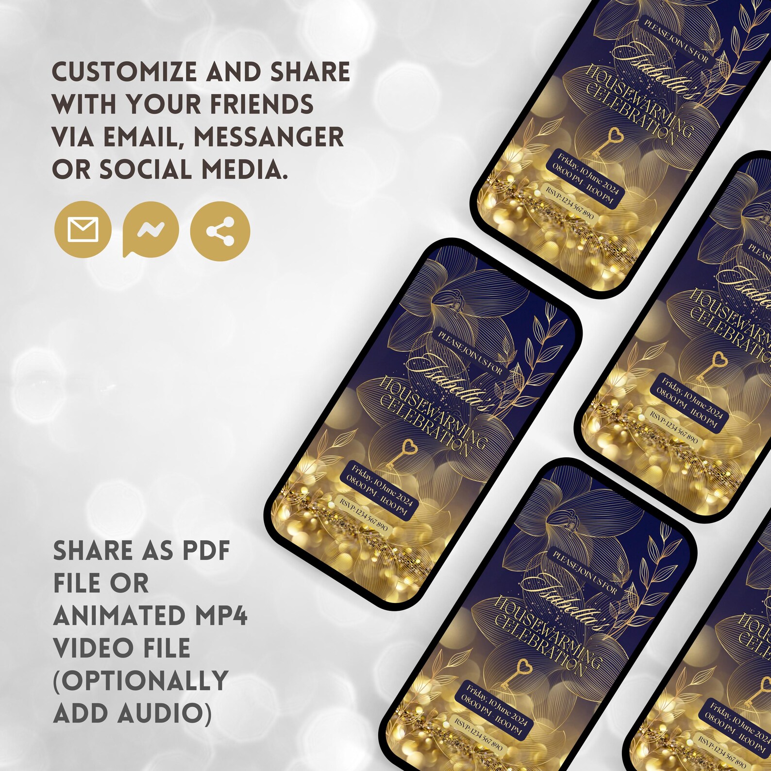 Housewarming Invitation Elegant Luxurious Digital Animated House ...