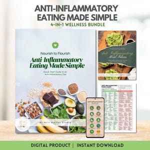 Anti-Inflammatory Eating Made Simple 4-in-1 Wellness Bundle Digital Guide for Reducing Inflammation Instant Digital Download