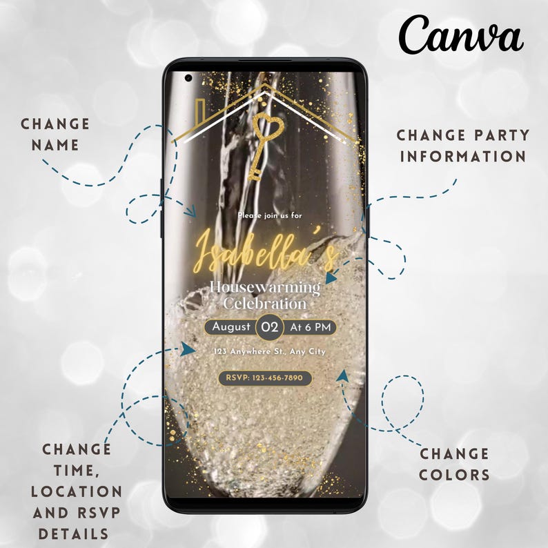 Housewarming Party Invitation Digital Animated House Warming Invite New Home Evite Editable Canva Template Housewarming Invite Home Owners