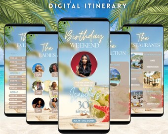 Girls Trip Vacation Itinerary Birthday Itinerary Template Birthday Weekend Invitation Digital Mobile Trip Itinerary Weekend Getaway Planner