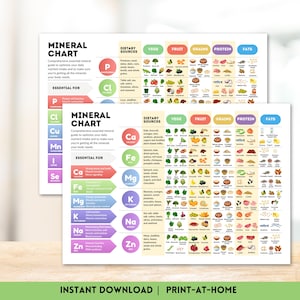 Minerals Chart Healthy Food Essential Nutrients Chart Nutrients Poster Magnesium Nutrition Poster Healthy Meal Planning Healthy Food Chart
