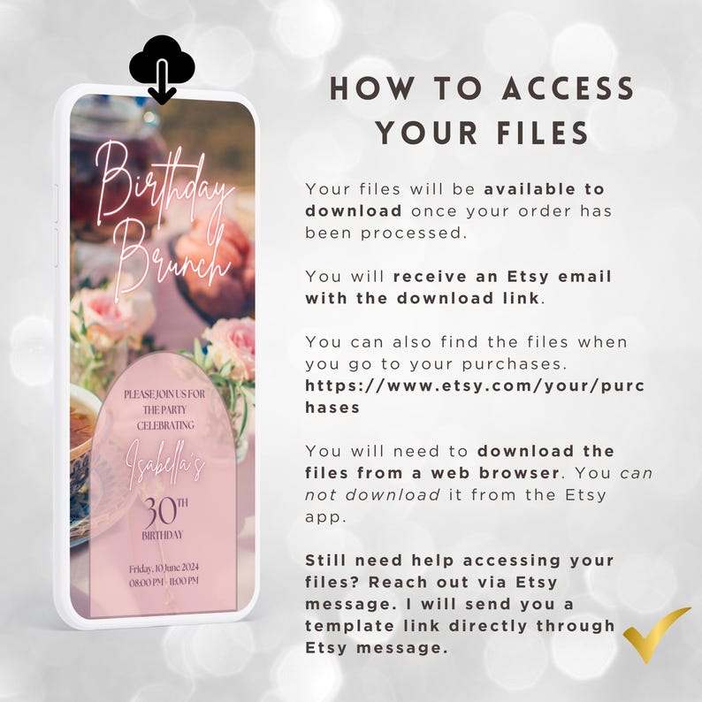 Birthday Brunch Invitation Template Digital Floral Party Animated Invitation Adult Birthday Elegant Flowers Video Garden Party Celebration