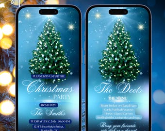 Weihnachtsessen Einladung Animierte Digitale Video Einladung Vorlage XMas Party Einladung Anpassbare Bearbeitbare Friendsmas Invite Canva
