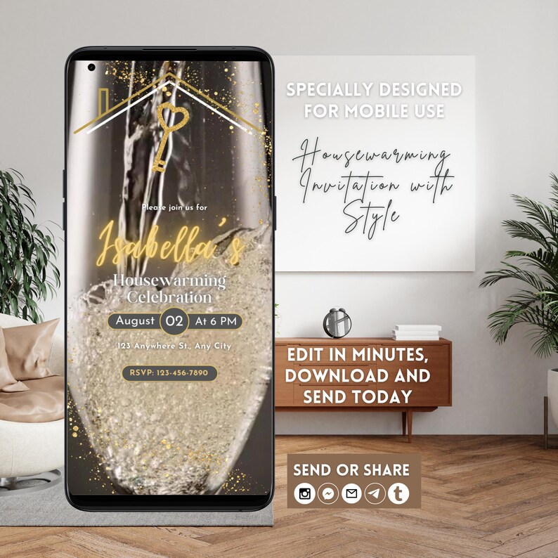Housewarming Party Invitation Digital Animated House Warming Invite New Home Evite Editable Canva Template Housewarming Invite Home Owners