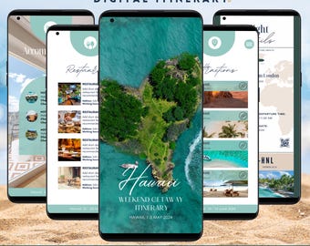 Travel Itinerary Template Weekend Getaway Trip Planner Custom Mobile Trip Itinerary Vacation Itinerary Template Girls Trip Three Day Planner