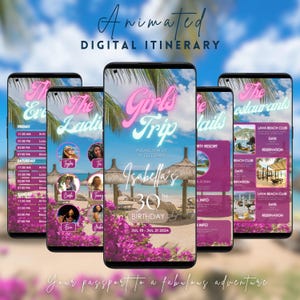 Birthday Itinerary Template Birthday Weekend Invitation Digital Mobile Trip Itinerary Weekend Getaway Planner Girls Trip Vacation Itinerary