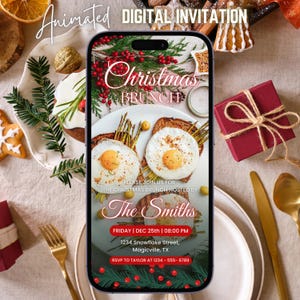 Christmas Brunch Invitation Template Digital Customizable Christmas Invitation Animated Fiendsmas Holiday Xmas Family Dinner Video Invite