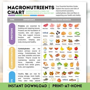 Tableau des macronutriments Protéines Glucides Lipides Fibres Guide de référence pour une alimentation saine Tableau nutritionnel Poster des meilleurs aliments riches en protéines