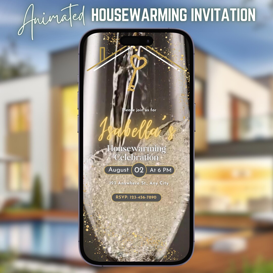 Housewarming Party Invitation Digital Animated House Warming Invite New ...