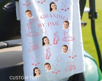 Aangepaste golfhanddoek met kinderfoto, kindergolflap, cadeaus voor hem, cadeau golfliefhebber, cadeau vader, aangepaste naam vaderdag golfcadeau, golfcadeau