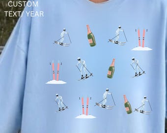 Ski Sweatshirt, Apres Ski Sweatshirt, Skiing Sweatshirt, Retro Ski Shirt, Winter Shirt,  Ski Club Sweater for Women Retro Lodge Pullover