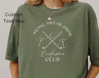 Moletom de golfe feminino engraçado | Camiseta de golfe personalizada | Roupas de golfe femininas fofas | Presentes de golfe para ela, suéter de golfe feminino personalizado
