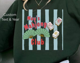Mahjong Social Club Shirt Custom , Mahjong Shirt, Funny Mahjong gift, Mahjong clothing, Mahj Shirt, personalized shirts sweatshirt trendy