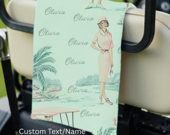 Custom Golf Towel Womens Golf Gift Ladies Golf Pink Golf Accessories Personalized Birthday Gift Golfing Girl Gift Golf Buddy Gift Golf Club