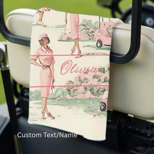 Custom Golf Towel Womens Golf Gift Ladies Golf Pink Golf Accessories Personalized Birthday Gift Golfing Girl Gift Golf Buddy Gift Golf Club
