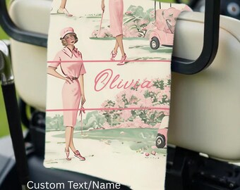 Custom Golf Towel Womens Golf Gift Ladies Golf Pink Golf Accessories Personalized Birthday Gift Golfing Girl Gift Golf Buddy Gift Golf Club