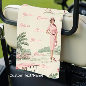 Custom Golf Towel Womens Golf Gift Ladies Golf Pink Golf Accessories Personalized Birthday Gift Golfing Girl Gift Golf Buddy Gift Golf Club