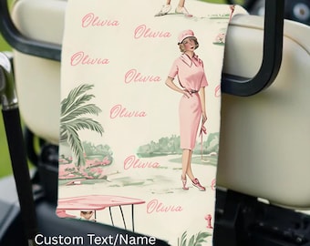 Custom Golf Towel Womens Golf Gift Ladies Golf Pink Golf Accessories Personalized Birthday Gift Golfing Girl Gift Golf Buddy Gift Golf Club