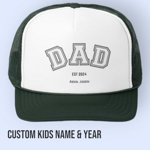 Custom Kids Name Dad Hat Personalized Dad Gift, custom dad cap, Dad and Kids Trucker Hat, Dad Hat Fathers Day Hat, dad grandpa baseball cap