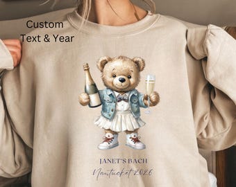 Merchandising de lujo personalizado para despedidas de soltera, despedidas de soltera en Charleston, sudadera de cuello redondo con nombre personalizado, club de cócteles sociales, regalos para despedidas de soltera y bodas.