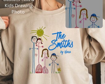 Personalized Fall Family Sweatshirt, Custom Matching Mom Dad Outfit, Autumn Family Crewneck Custom Picture Shirt Christmas Sweater Drawing