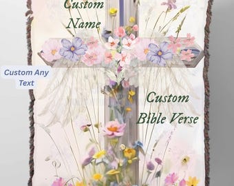 Custom Bible Verse Blanket Christian Custom Name  Blanket, Floral You Are Beautiful Blanket, Grandma Mom Blanket Christian Tapestry Gift