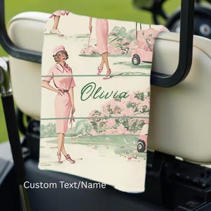 Custom Golf Towel Womens Golf Gift Ladies Golf Pink Golf Accessories Personalized Birthday Gift Golfing Girl Gift Golf Buddy Gift Golf Club