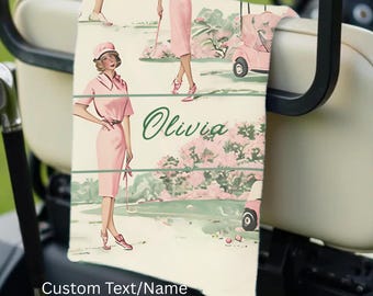 Custom Golf Towel Womens Golf Gift Ladies Golf Pink Golf Accessories Personalized Birthday Gift Golfing Girl Gift Golf Buddy Gift Golf Club