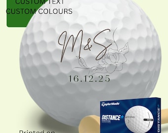 Personalized Wedding Golf Ball Favors , Custom Wedding Crest, Wedding Monogram Wedding Custom Golf Ball, wedding favors printed golf Balls