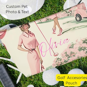 Custom Golf Towel Womens Golf Gift Ladies Golf Pink Golf Accessories Personalized Birthday Gift Golfing Girl Gift Golf Buddy Gift Golf Club