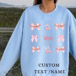 Auntie Godmother Bestie Sweatshirt, Auntie Shirt, Godmama Sweater,  Godparent Sweater, Aunt Gift, Godmother Gifts,  Gift for  tia ,pink bow