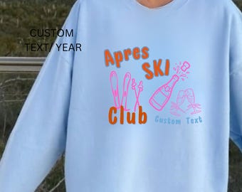 Ski Sweatshirt, Apres Ski Sweatshirt, Skiing Sweatshirt, Retro Ski Shirt, Winter Shirt,  Ski Club Sweater for Women Retro Lodge Pullover