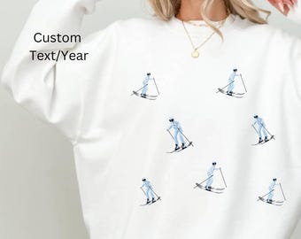 Ski Sweatshirt, Apres Ski Sweatshirt, Skiing Sweatshirt, Retro Ski Shirt, Winter Shirt,  Ski Club Sweater for Women Retro Lodge Pullover