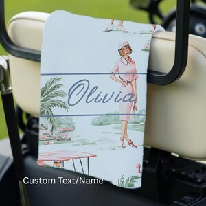 Custom Golf Towel Womens Golf Gift Ladies Golf Pink Golf Accessories Personalized Birthday Gift Golfing Girl Gift Golf Buddy Gift Golf Club