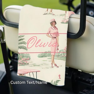 Custom Golf Towel Womens Golf Gift Ladies Golf Pink Golf Accessories Personalized Birthday Gift Golfing Girl Gift Golf Buddy Gift Golf Club
