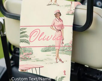 Custom Golf Towel Womens Golf Gift Ladies Golf Pink Golf Accessories Personalized Birthday Gift Golfing Girl Gift Golf Buddy Gift Golf Club
