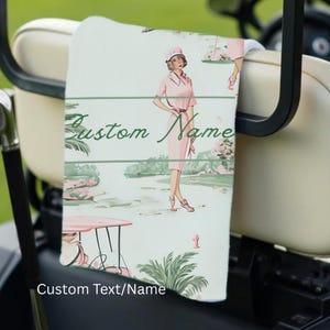 Custom Golf Towel Womens Golf Gift Ladies Golf Pink Golf Accessories Personalized Birthday Gift Golfing Girl Gift Golf Buddy Gift Golf Club