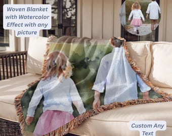 Personalized Grandmother Woven Blanket - Custom Grandma Throw - Nana Floral Throw - Best Gift for Grandparents - Gift for Mom, Birthday Gift