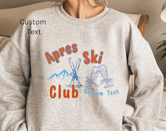 Ski Sweatshirt, Apres Ski Sweatshirt, Skiing Sweatshirt, Retro Ski Shirt, Winter Shirt,  Ski Club Sweater for Women Retro Lodge Pullover