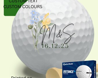 Personalized Wedding Golf Ball Favors , Custom Wedding Crest, Wedding Monogram Wedding Custom Golf Ball, wedding favors printed golf Balls