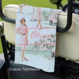 Custom Golf Towel Womens Golf Gift Ladies Golf Pink Golf Accessories Personalized Birthday Gift Golfing Girl Gift Golf Buddy Gift Golf Club