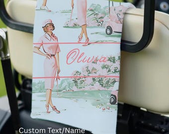 Custom Golf Towel Womens Golf Gift Ladies Golf Pink Golf Accessories Personalized Birthday Gift Golfing Girl Gift Golf Buddy Gift Golf Club