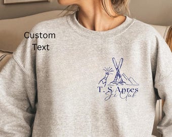 Ski Sweatshirt, Apres Ski Sweatshirt, Skiing Sweatshirt, Retro Ski Shirt, Winter Shirt,  Ski Club Sweater for Women Retro Lodge Pullover